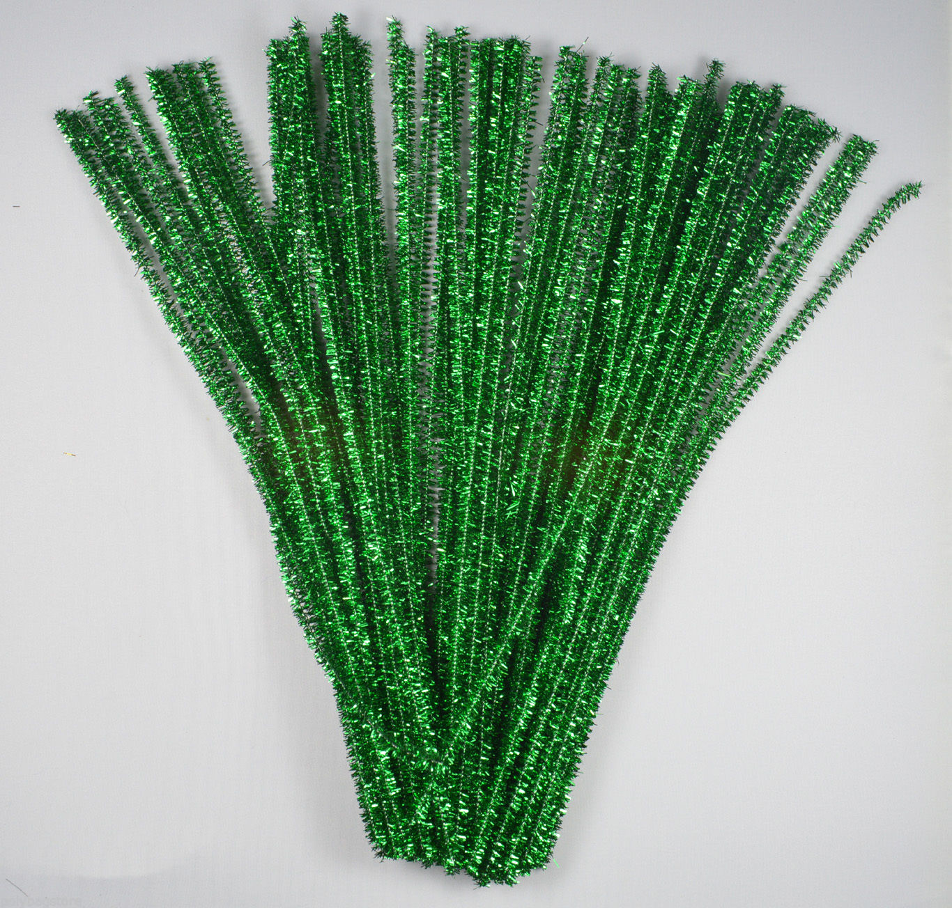 100 - Glitter Green CHENILLE CRAFT STEMS / ARTS & CRAFTS / PIPE CLEANERS /  30cm / 12